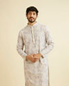 Lavendar Grey Chikankari Patterned Kurta Set